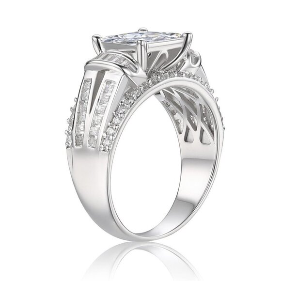 Gorgeous Square CZ Princess Cut Trendy Engagement/Wedding Ring, K989